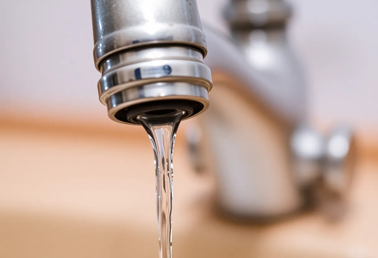 Leaky faucet close-up